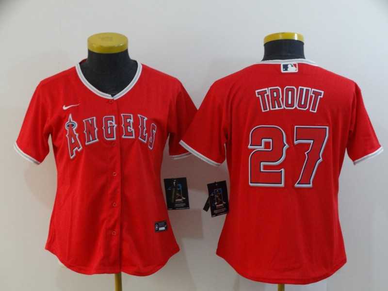 Women Angels 27 Mike Trout Red 2020 Nike Cool Base Jersey,We sell and wholesale Women Angels 27 Mike Trout Red 2020 Nike Cool Base Jersey on line form chian!
